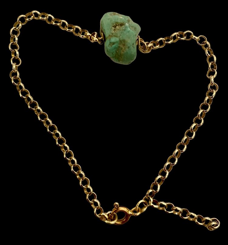 Jasseron bracelet rough turquoise 14 crt