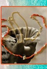 Indian bead gourmet coral necklace