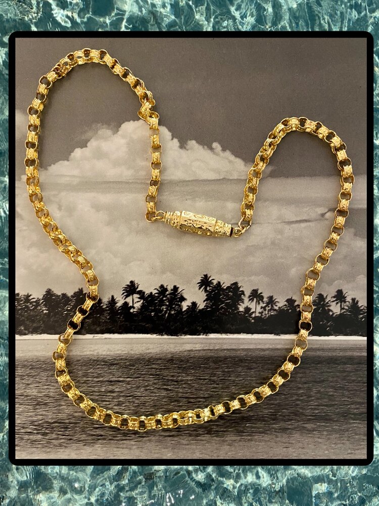 Chunky jasseron long bar lock 14 crt