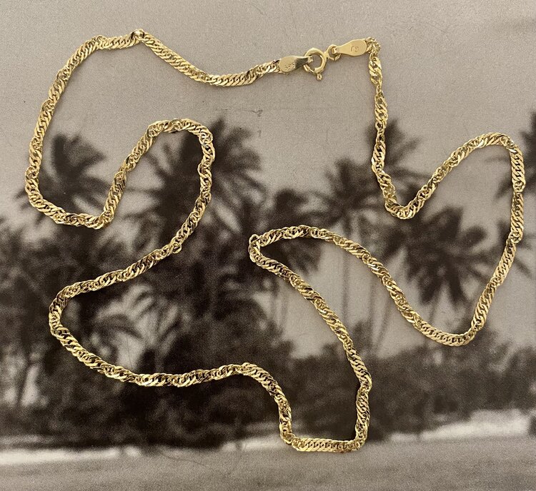 Twisted rope necklace 14 crt