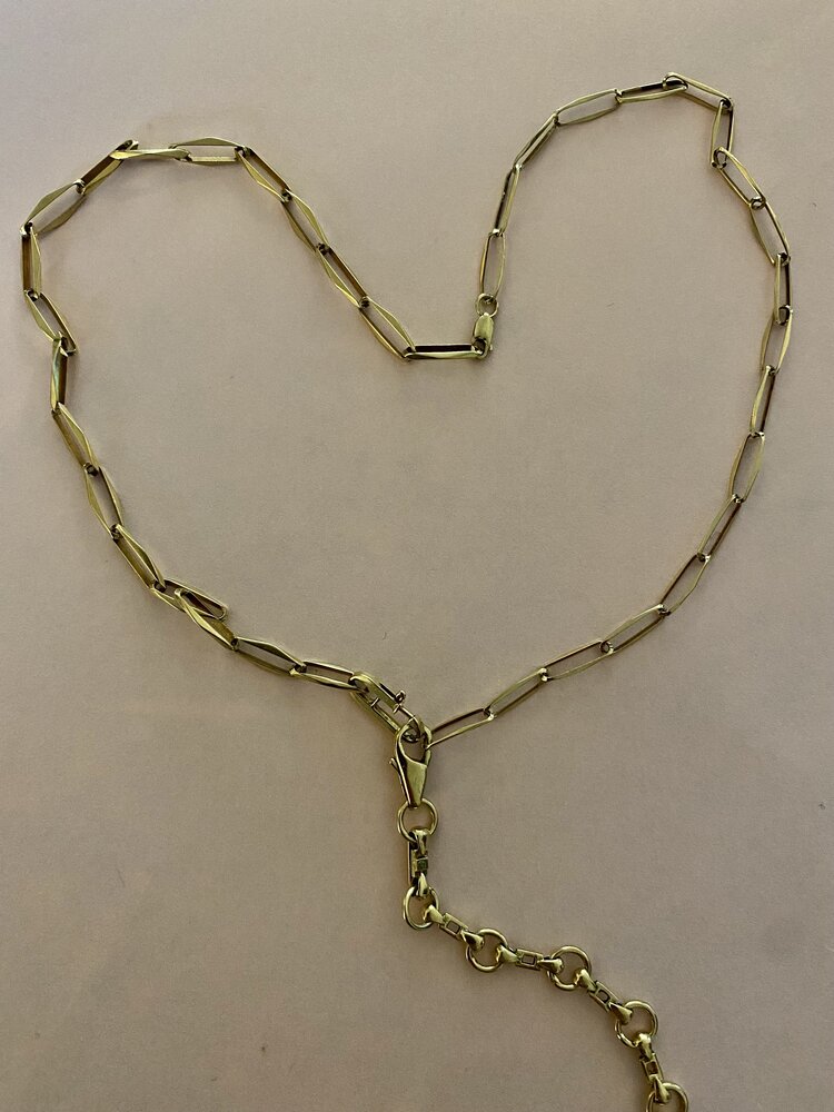 Hot connection pimento necklace 14 crt