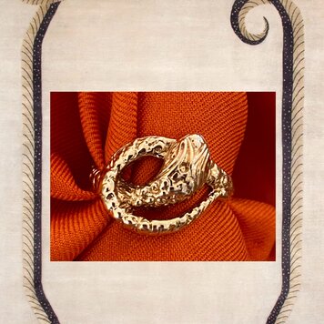 Snake ring massive 14 crt gold