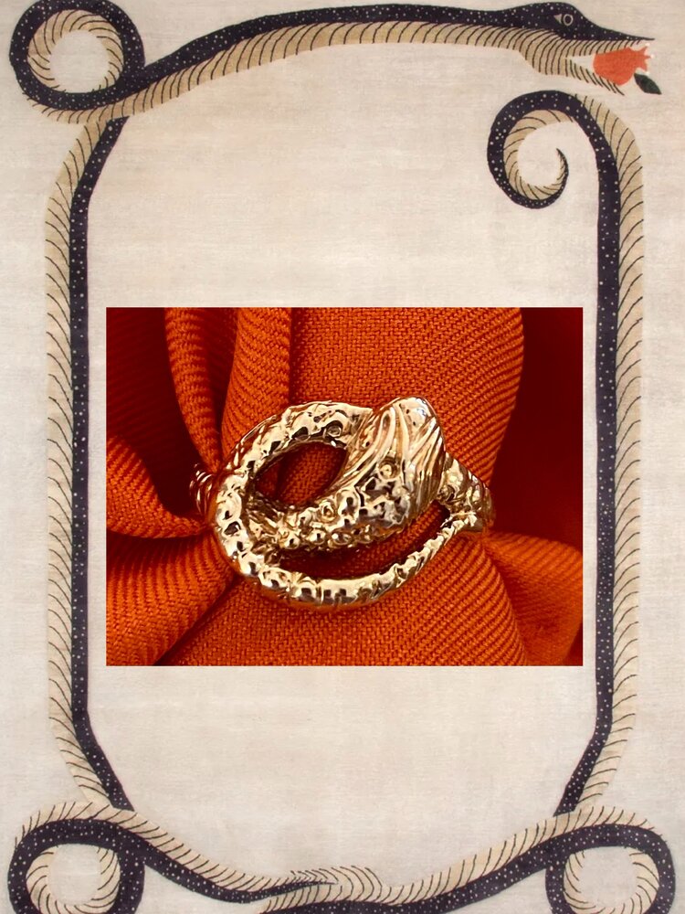 Snake ring massive 14 crt gold