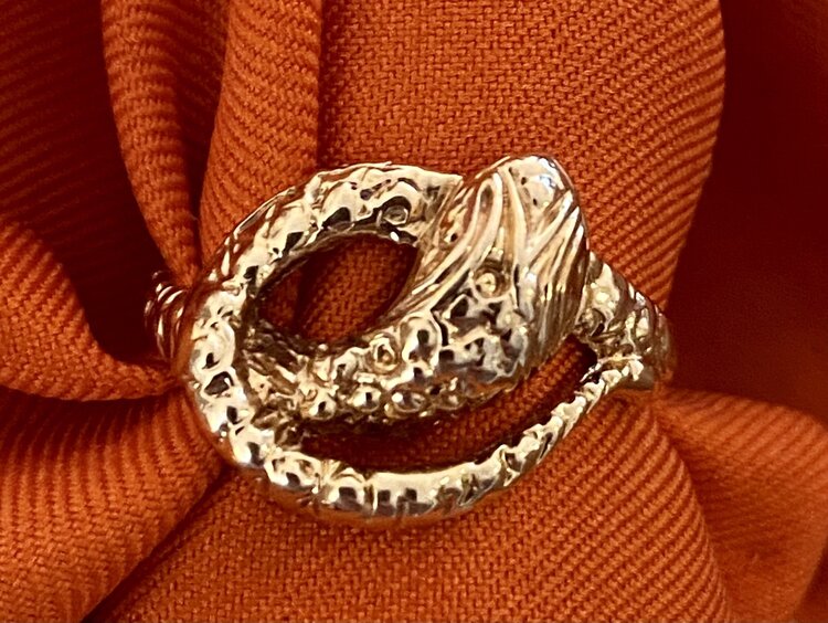 Snake ring massive 14 crt gold