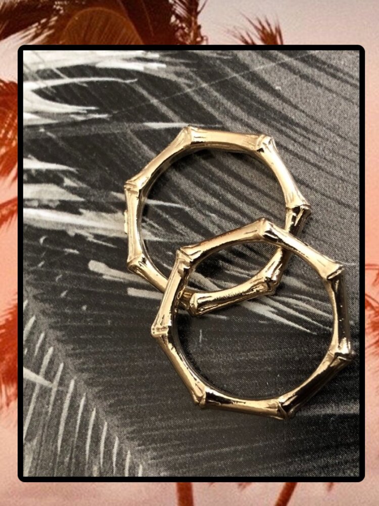 Bamboo stack ring solid 14 crt gold