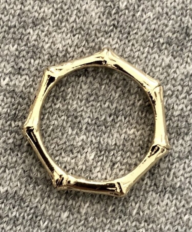 Bamboo stack ring solid 14 crt gold