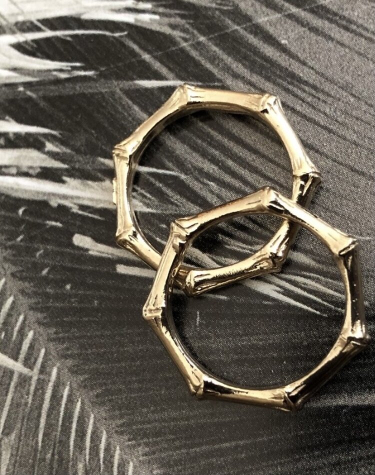 Bamboo stack ring solid 14 crt gold