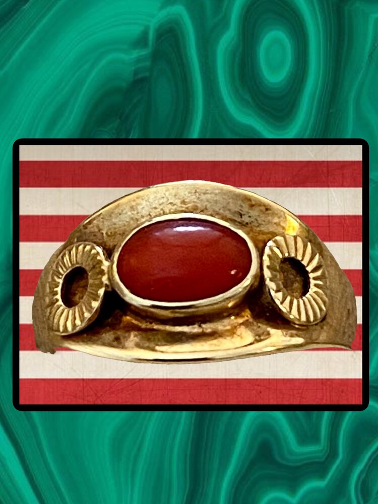 Coral band ring gold disc 14 crt