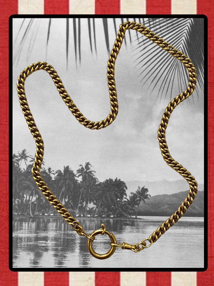 Gourmet necklace big lock massive 14 crt