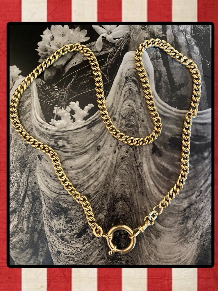 Gourmet necklace big lock massive 14 crt