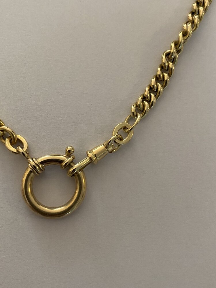 Gourmet necklace big lock massive 14 crt