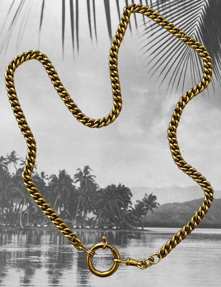 Gourmet necklace big lock massive 14 crt