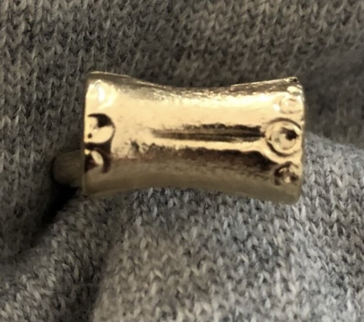 Bamboo bar chunky ring massive 14 crt