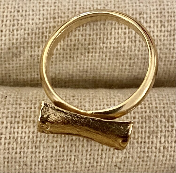 Bamboo bar chunky ring massive 14 crt