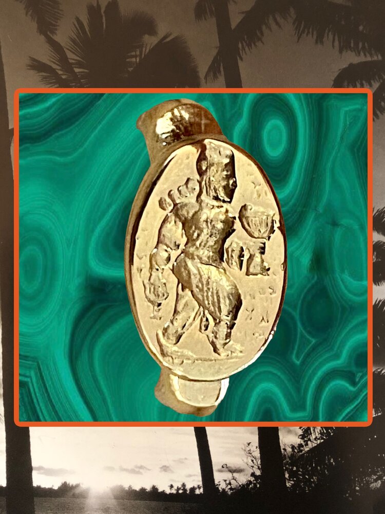 Goddess of harvest Assyrian inspired ring