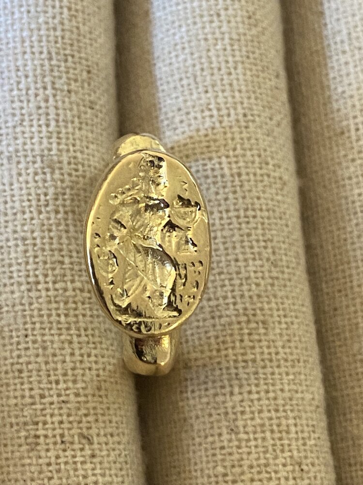 Goddess of harvest Assyrian inspired ring