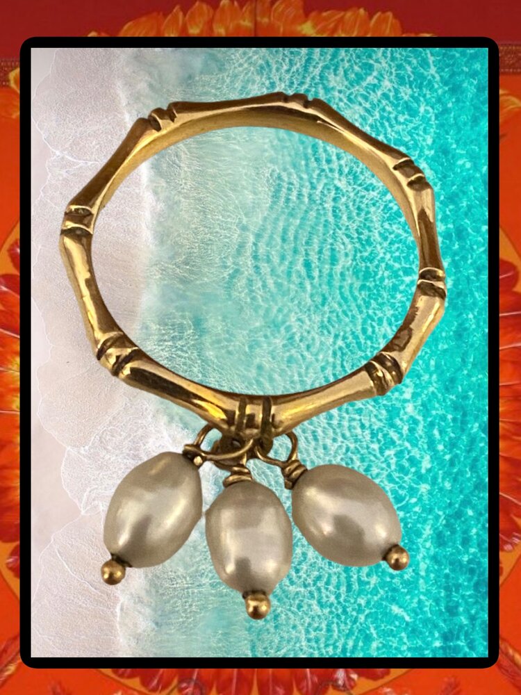 Bamboo pearl ring