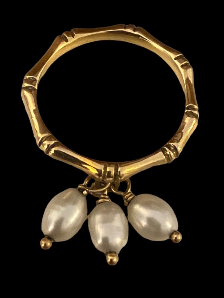 Bamboo pearl ring