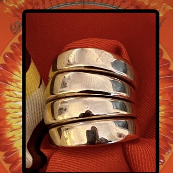 Bubble band stack ring massive 14 crt