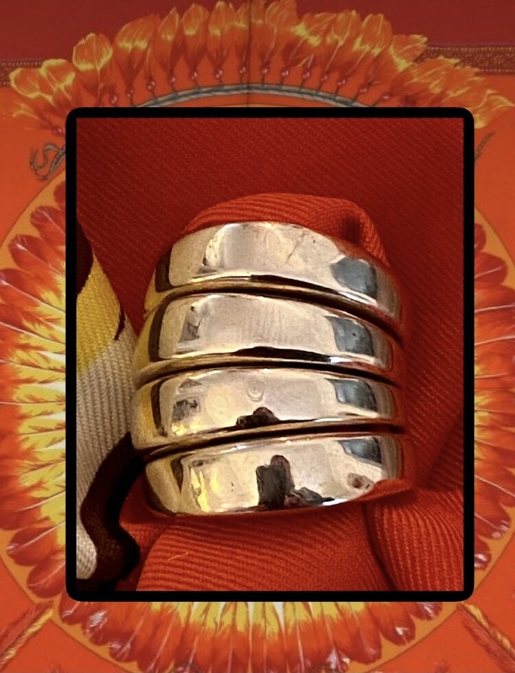 Bubble band stack ring massive 14 crt