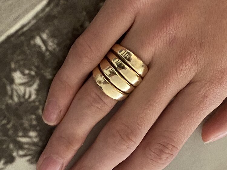 Bubble band stack ring massive 14 crt