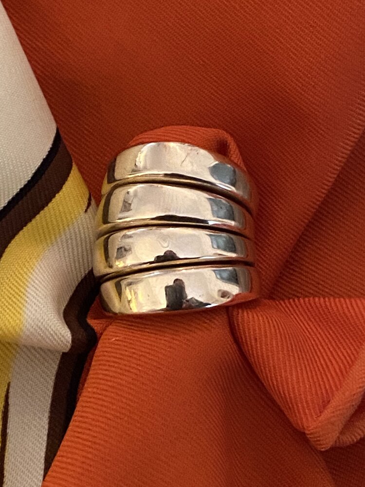 Bubble band stack ring massive 14 crt