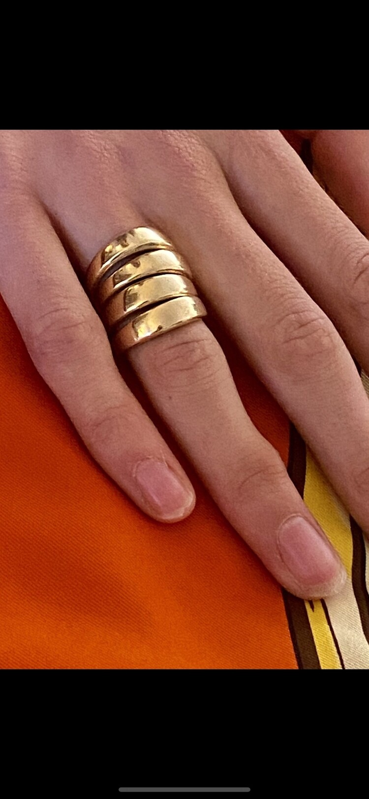 Bubble band stack ring massive 14 crt