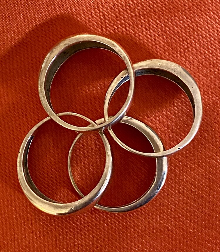 Bubble band stack ring massive 14 crt