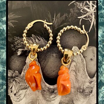 Coral shell ball hoops 14 crt