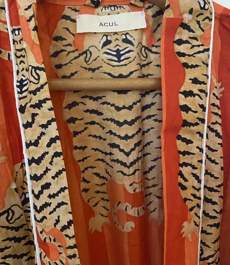 Pink tiger 100% cotton bathrobe