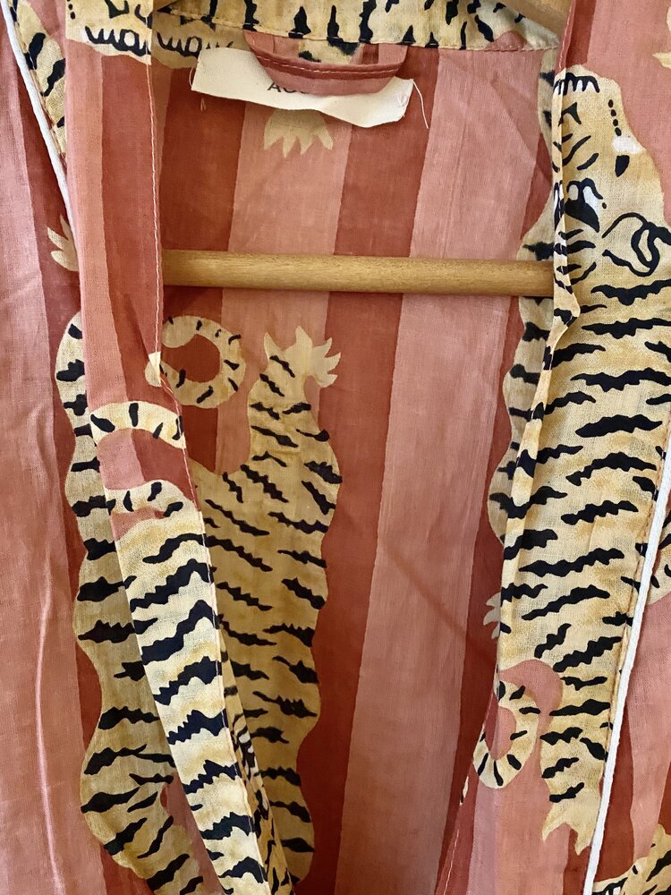 Light pink tiger bathrobe 100%cotton
