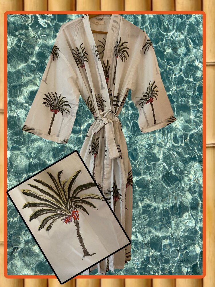 Palm bathrobe 100%cotton