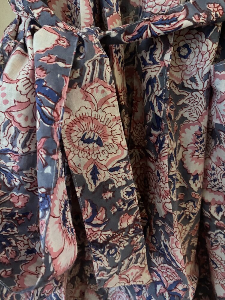 Purple flower bathrobe 100%cotton