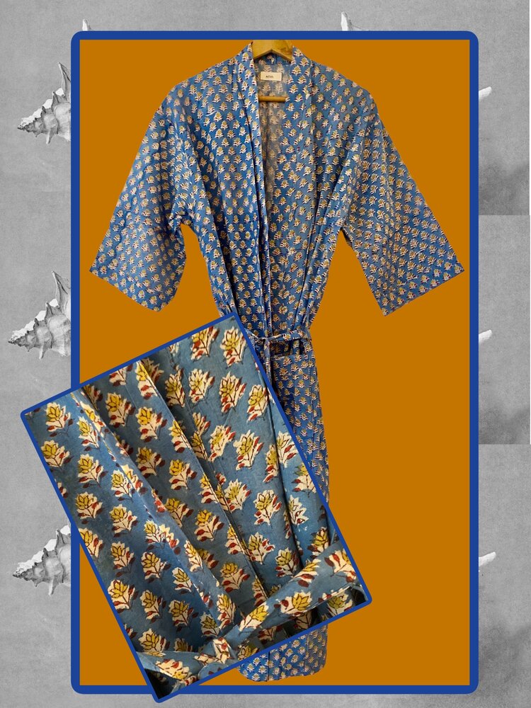 yellow floral pattern bathrobe 100%cotton