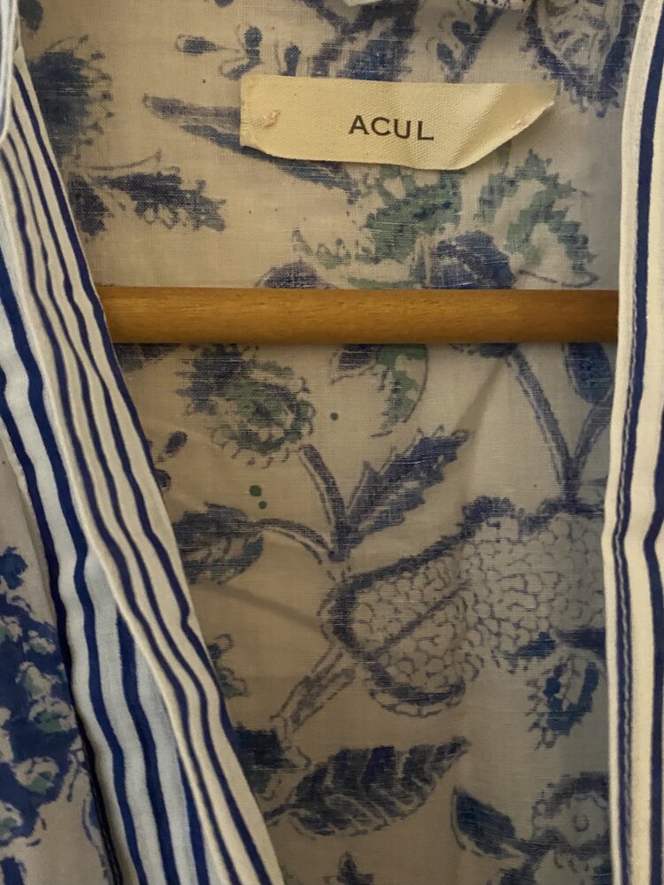 ue white floral stripe bathrobe 100%cotton