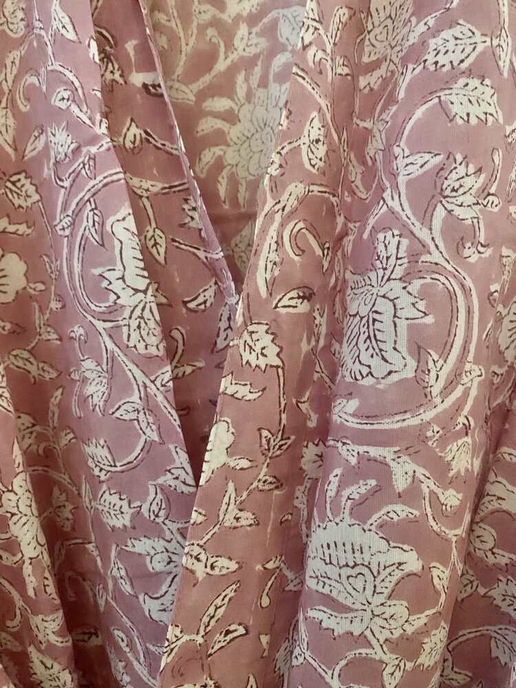 Pinky floral bathrobe 100% cotton