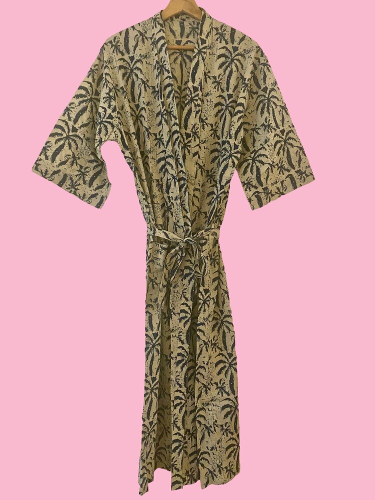 Blue palm bathrope 100%cotton