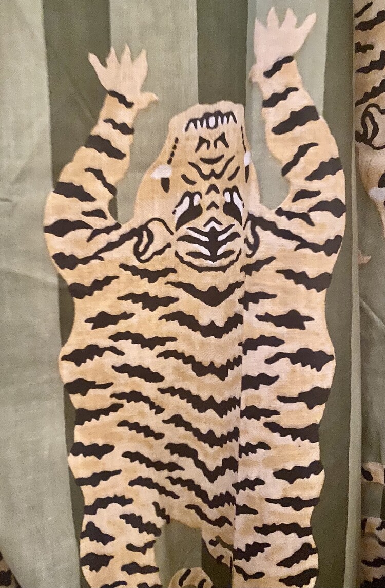 Green tiger stripe bathrobe 100% cotton