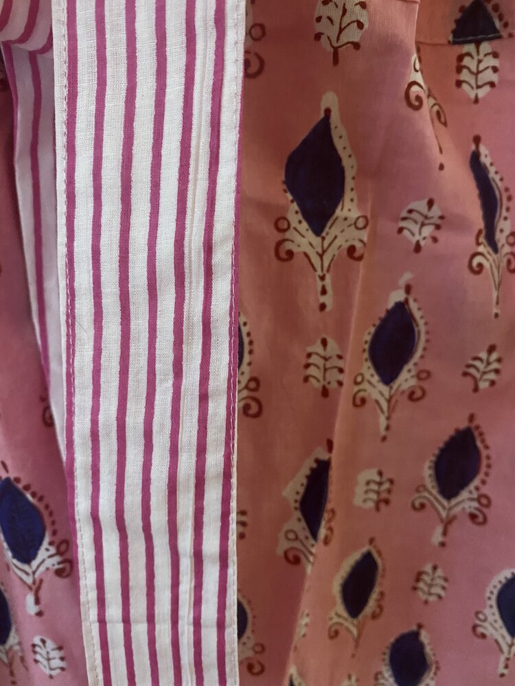 Pink stripe bathrobe 100%cotton