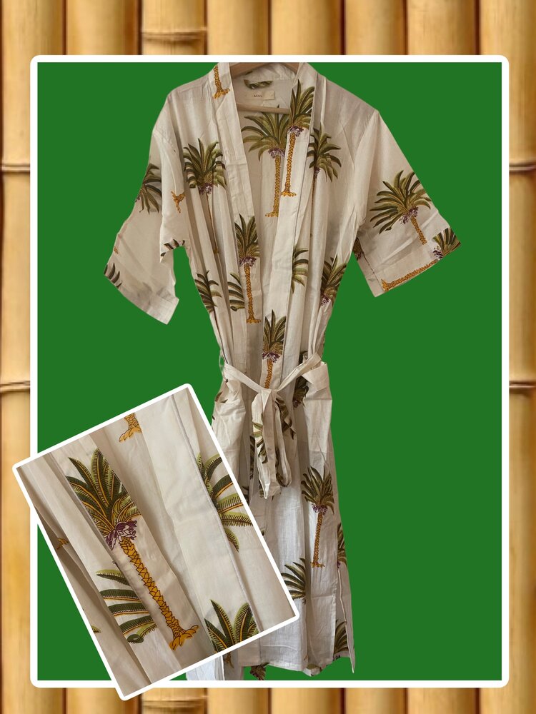 Palm bathrobe 100% cotton