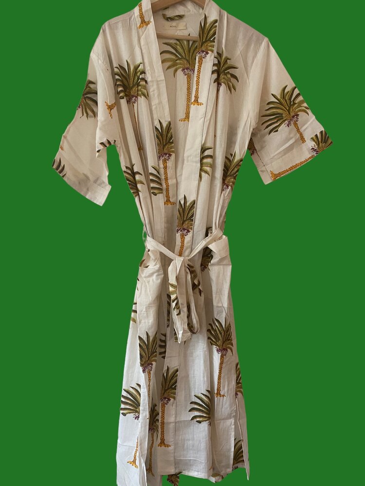 Palm bathrobe 100% cotton
