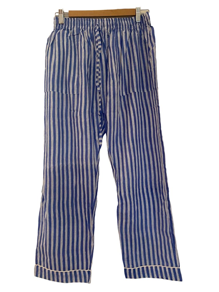 Blue white classic striped pyama 100%cotton