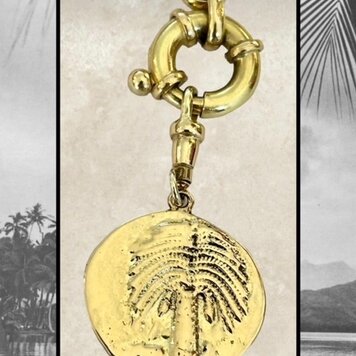 Palm moon crescent charm 14 crt