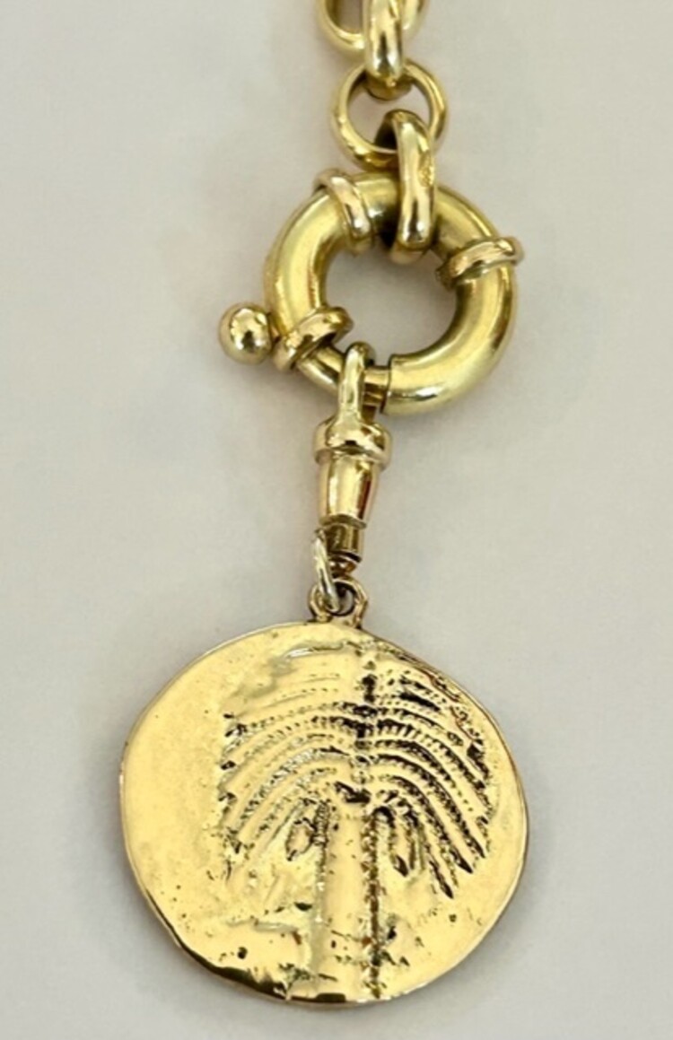 Palm moon crescent charm 14 crt