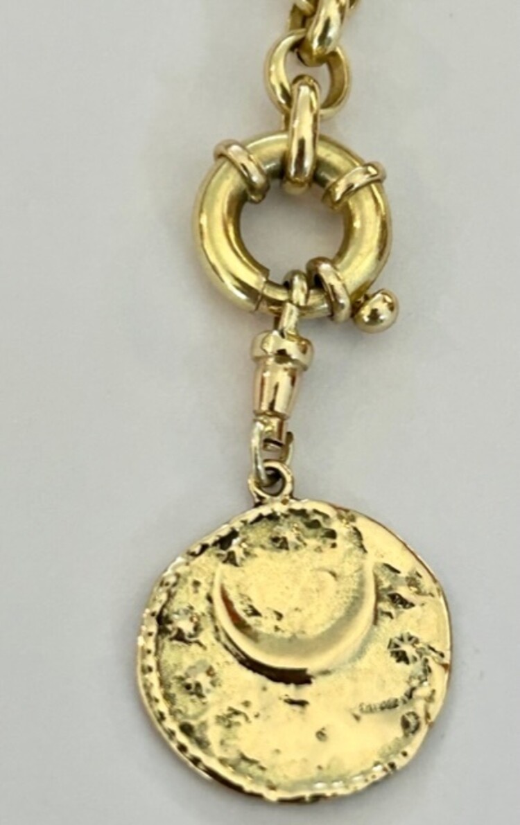 Palm moon crescent charm 14 crt