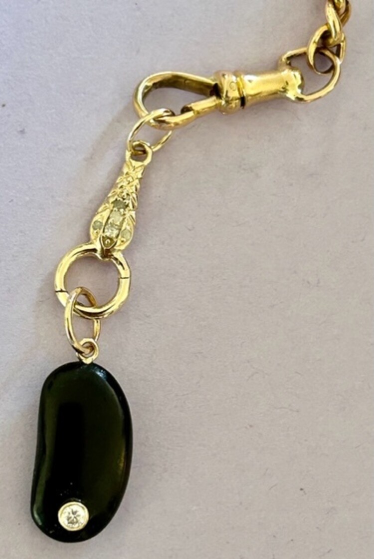Onyx black bean diamond charm 14 crt
