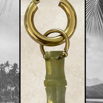 Aventurine transparent bamboo charm 14 crt