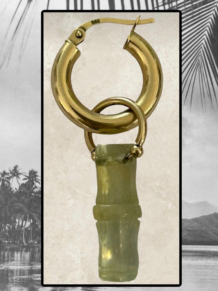 Aventurine transparent bamboo charm 14 crt