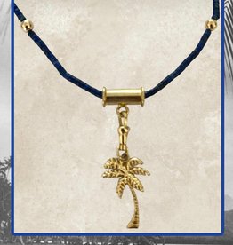 Lapis Lazuli necklace with Palm charm 14 crt