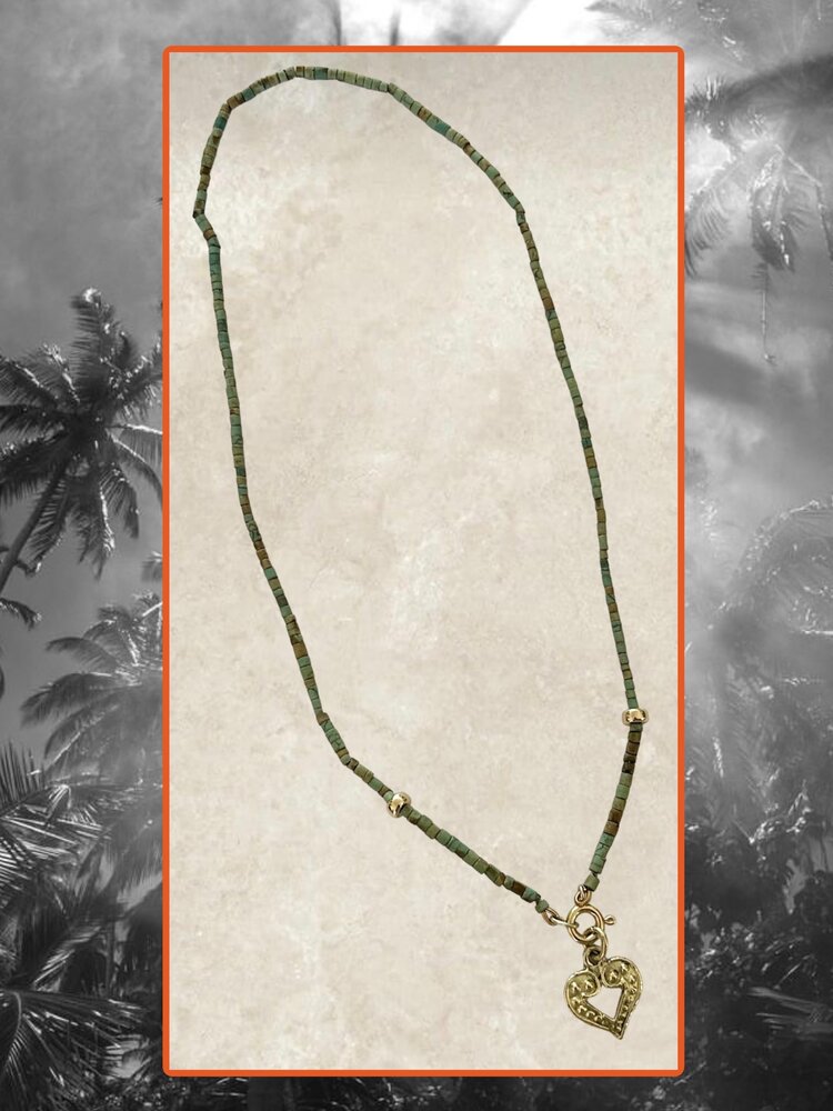 Lapis Lazuli necklace with Palm charm 14 crt